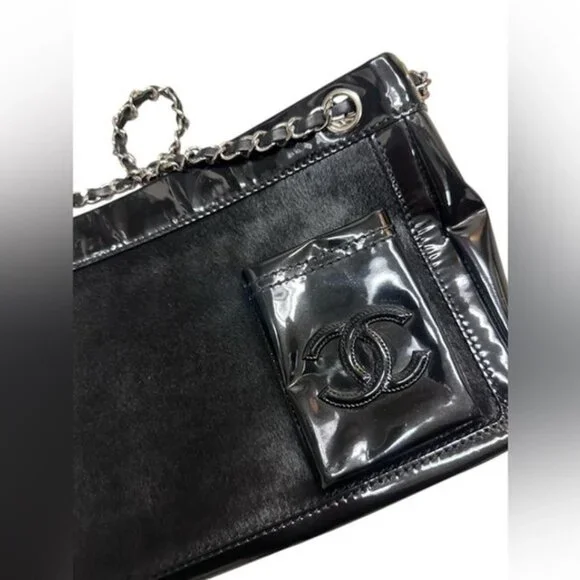 Chanel Pony Hair and Patent Leather Shoulder Bag - Picture 6 of 10